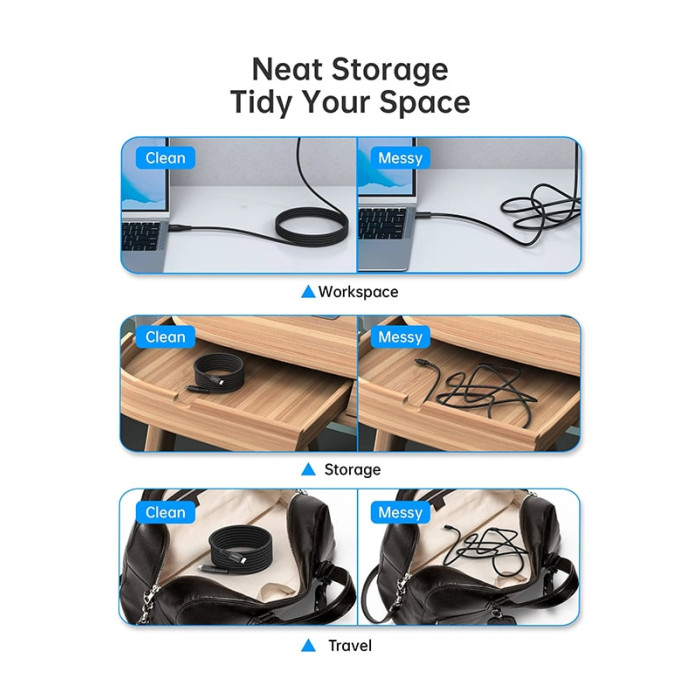 Кабель USB-C to USB-C - Choetech, Magnet PD3.1 240W 1.2m, Black