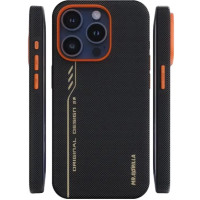 Чохол для iPhone 16 Pro Max - Blueo Fully Wrapped Aramid  MagSafe, Black / Orange