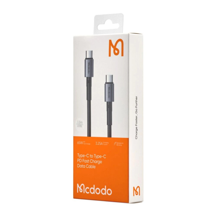 Кабель USB-C to USB-C - McDodo, Prism Series 65W 1.5m, Black
