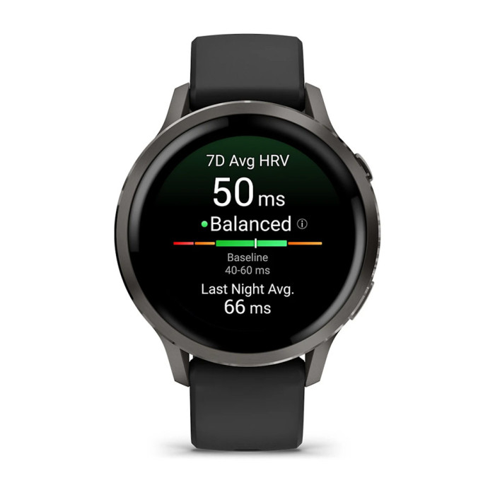 Смарт-годинник Garmin Venu 4 41mm Slate with Black Silicone Band