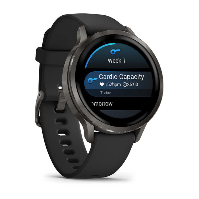 Смарт-годинник Garmin Venu 4 41mm Slate with Black Silicone Band