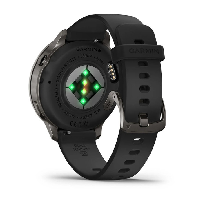 Смарт-годинник Garmin Venu 4 41mm Slate with Black Silicone Band