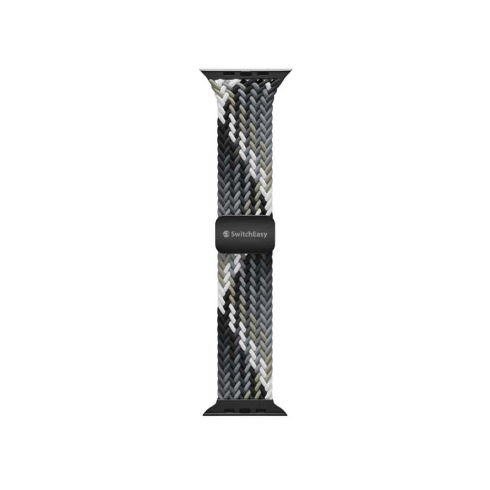 Ремінець для Apple Watch - 38/40/41mm, Swictheasy Candy Braided Nylon Loop, Black / Gray