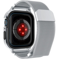 Ремінець-чохол для Apple Watch - 42/44/45/46/49mm, Spigen, Metal Fit Pro, Silver