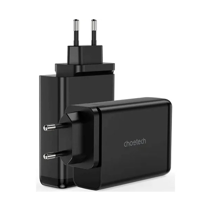 Зарядний пристрій - Choetech 140W GaN Charger Dual USB-C+ Dual USB-A, Black