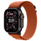 Apple Watch Ultra 3 Black Titanium, Terra Cotta Alpine Loop, (Medium), LTE