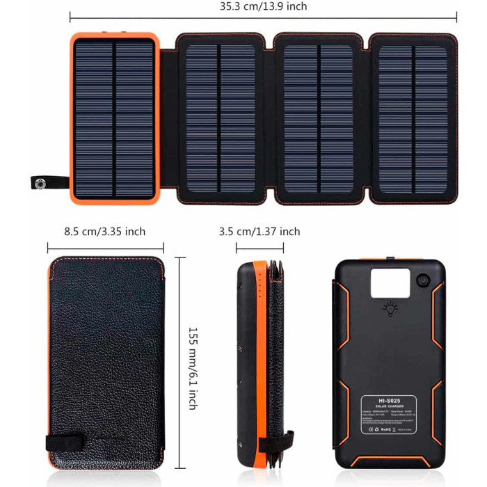 Додатковий аккумулятор Solar PD-25000mAh (4-6W) Black