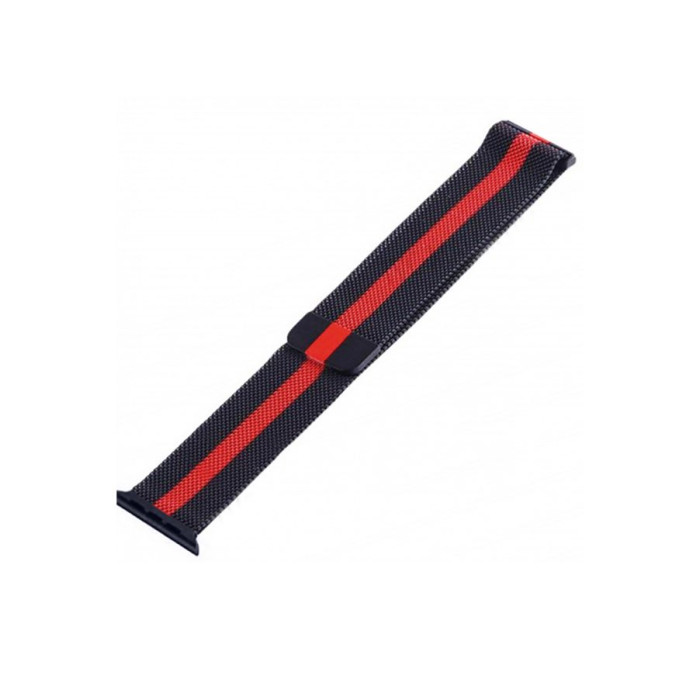 Ремінець для Apple Watch - 38/40/41mm, Milanese Loop, Black Red (HC)