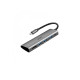 Хаб 5in1 - WIWU Alpha, USB-C to 3xUSB+HDMI+USB-C, Gray