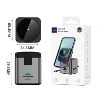 Бездротова зарядна станція - Wiwu, Docking Station PD100W Type C 9in1, Grey