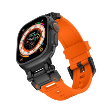 Ремінець для Apple Watch - 42/44/45/46/49mm, Armor Pro Silicone Band, Black / Orange