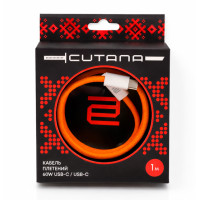 Кабель USB-C to USB-C - Cutana, Braided 60W 1m, Orange