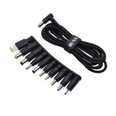 Кабель USB-C to DC 100W з набором перехідників для ноутбука 10in1 Black