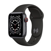 Apple Watch S6 40mm Space Gray, Black Sport Band LTE Вживаний (б/в)