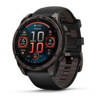 Смарт-годинник Garmin Fenix 8 47mm AMOLED Sapphire Carbon Grey DLC Titanium with Black/Pebble Grey