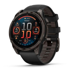 Смарт-годинник Garmin Fenix 8 47mm AMOLED Sapphire Carbon Grey DLC Titanium with Black/Pebble Grey