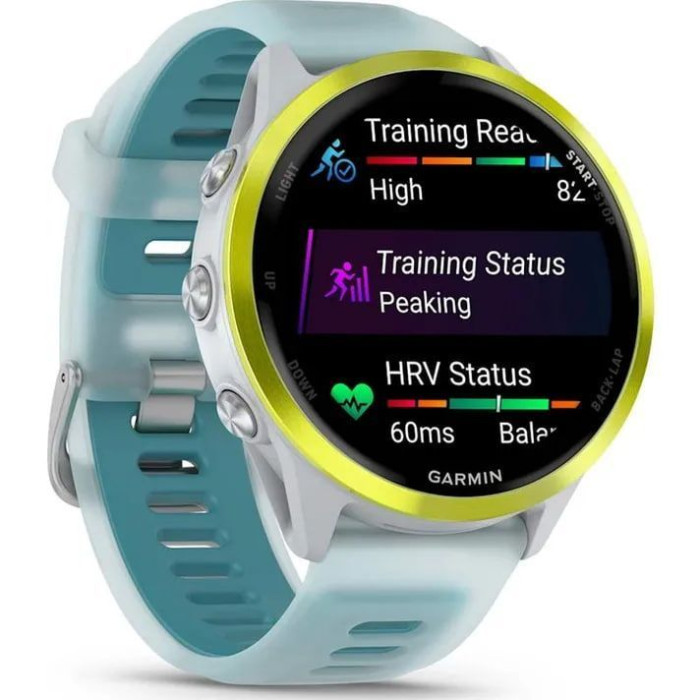 Смарт-годинник Garmin Forerunner 570 47mm Amp Yellow Aluminum w. Translucent Whitestone/Turquoise