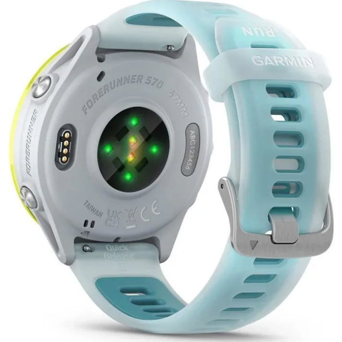 Смарт-годинник Garmin Forerunner 570 47mm Amp Yellow Aluminum w. Translucent Whitestone/Turquoise