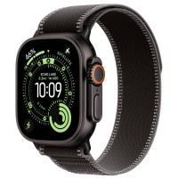 Apple Watch Ultra 3 Black Titanium, Black/Charcoal Blue Trail Loop, (S/M)