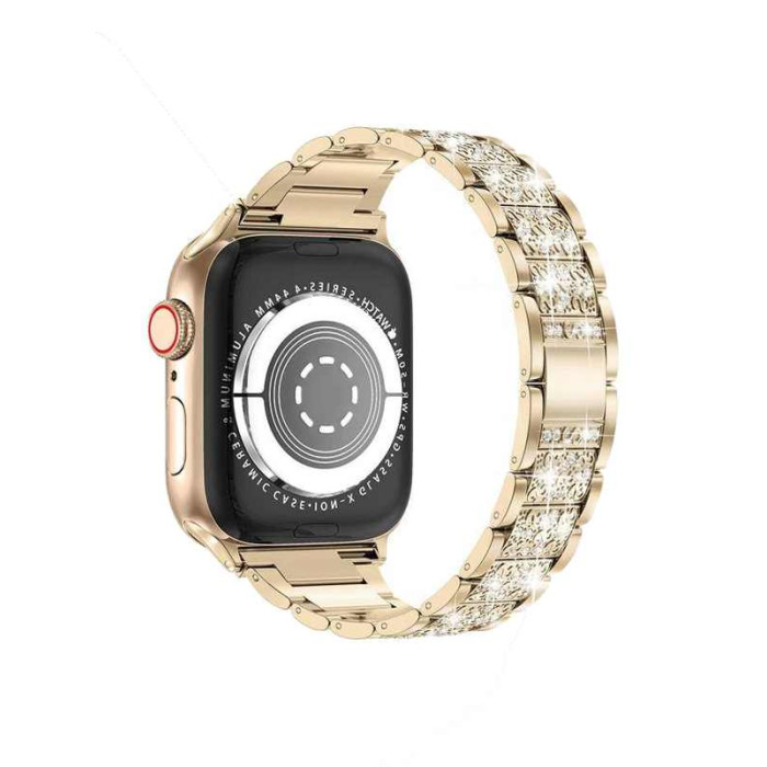 Ремінець для Apple Watch - 38/40/41mm, Diamond Stainless Steel, Gold (HC)