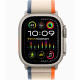 Apple Watch Ultra 2 Titanium, Orange/Beige Trail Loop (S/M), LTE