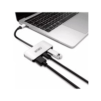 Хаб 3in1 - WIWU Alpha, USB-C to USB+USB-C+HDMI, Gray