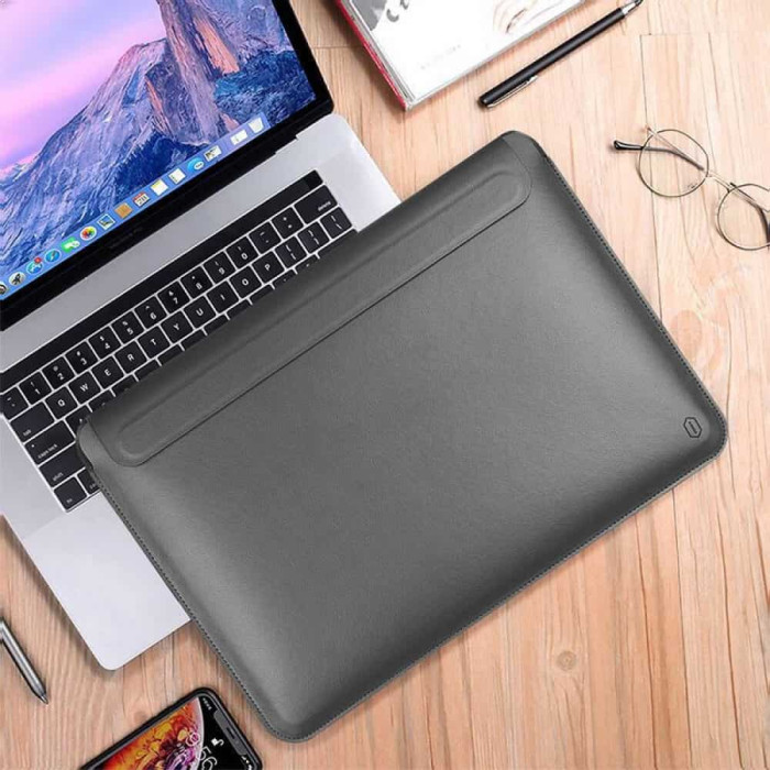 Чохол-накладка для Macbook 13 - WIWU Skin Pro PU Leather Sleeve, Gray