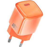 Зарядний пристрій - WIWU, GaN Jade Dynamic Fast Charger USB-C 60W, Orange