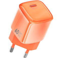 Зарядний пристрій - WIWU, GaN Jade Dynamic Fast Charger USB-C 60W, Orange
