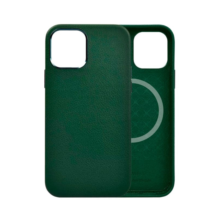 Чохол для iPhone 13 Pro - WIWU Leather Series MagSafe, Green