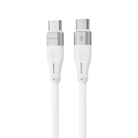 Кабель USB-C to USB-C - Proove, Soft Silicone 60W 1m, White
