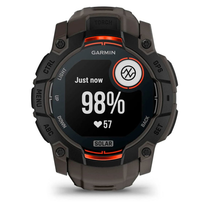 Смарт-годинник Garmin Instinct 3 50mm Solar Black with Charcoal Band
