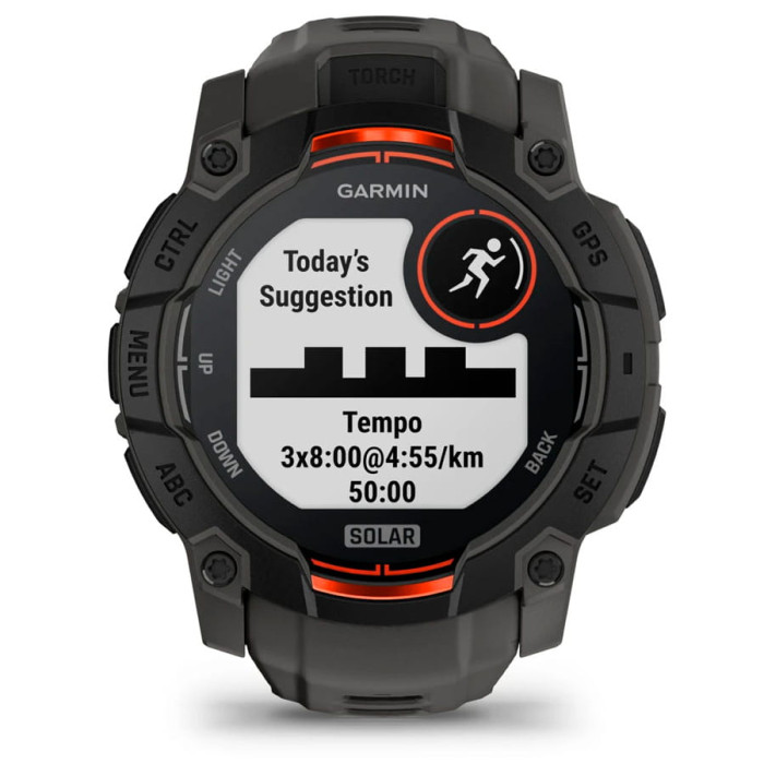 Смарт-годинник Garmin Instinct 3 50mm Solar Black with Charcoal Band