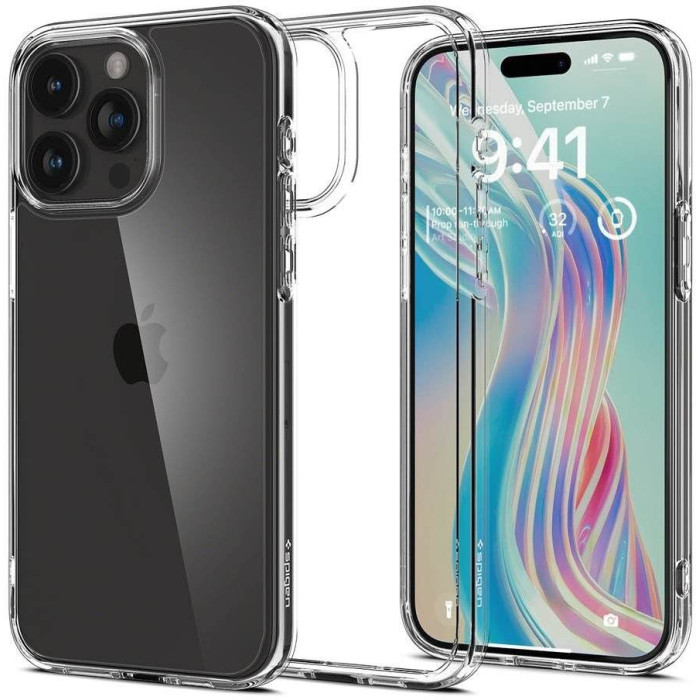 Чохол для iPhone 15 Pro Max - Spigen Crystal Hybrid, Crystal Clear
