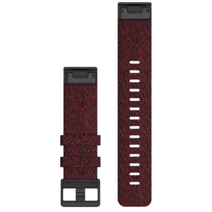 Ремінець для годинника Garmin - QuickFit 22mm, Heathered Nylon, Red/Black