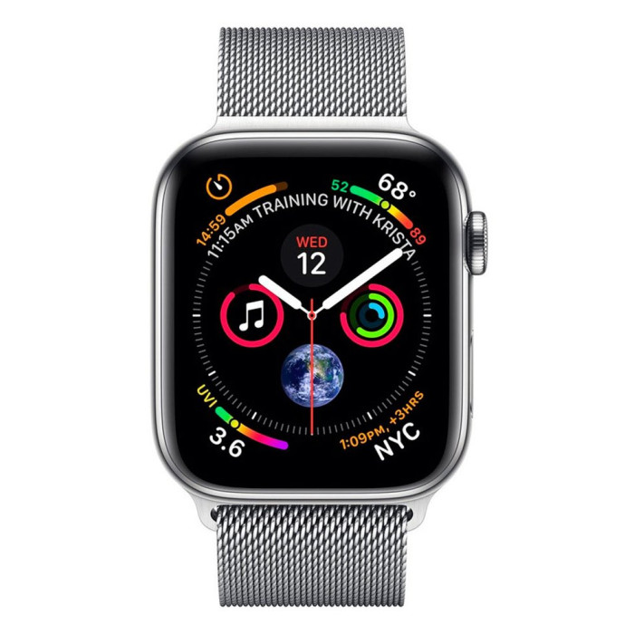 Apple Watch S4 44mm Silver Stainless Steel, Silver Steel Milanese LTE Вживанний (б/в)