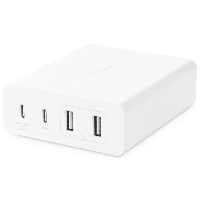 Зарядний пристрій - Belkin 4-Port GaN Charger, 108W White