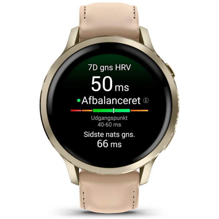 Смарт-годинник Garmin Venu 4 41mm Lunar Gold with Light Sand Leather Band