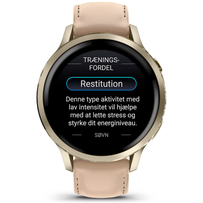 Смарт-годинник Garmin Venu 4 41mm Lunar Gold with Light Sand Leather Band