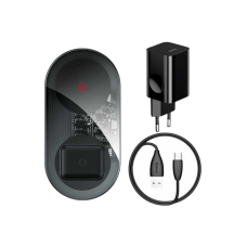 Бездротова зарядна станція - Baseus, Plant 2in1 Series, Black