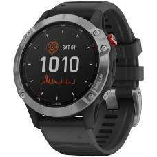 Смарт-годинник Garmin Fenix 6 Solar, Black Band, Silver