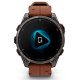 Смарт-годинник Garmin Fenix 8 Pro 47mm AMOLED Carbon Gray DLC Titanium with Chestnut Leather Band