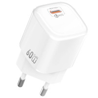 Зарядний пристрій - WIWU, GaN Jade Dynamic Fast Charger USB-C 60W, White