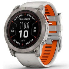 Смарт-годинник Garmin Fenix 7X Pro Sapphire Solar Titanium w. Fog Gray/Ember O. Band