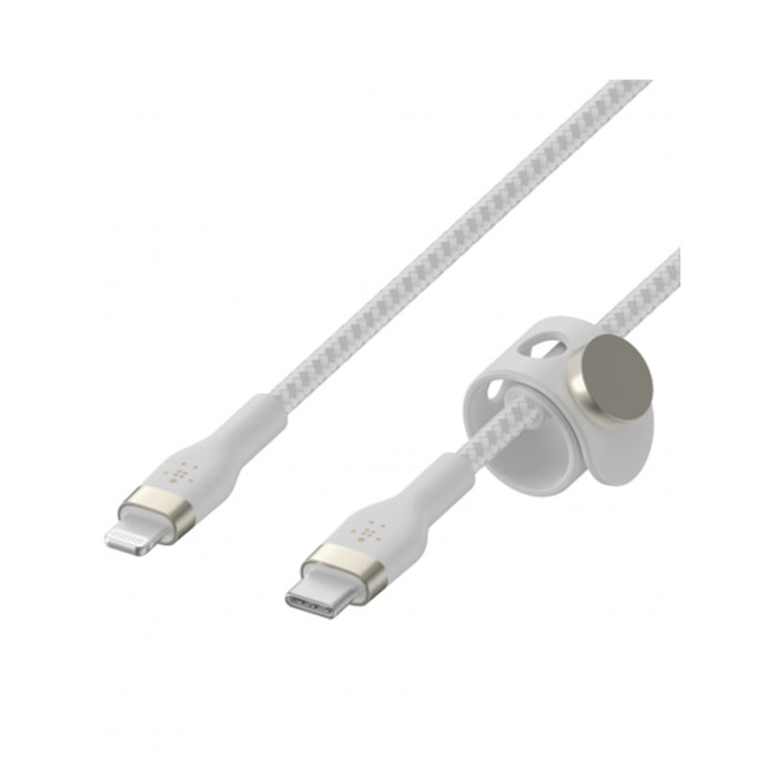Кабель USB-C to Lightning - Belkin, Braided Silicone 1m, White
