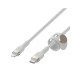 Кабель USB-C to Lightning - Belkin, Braided Silicone 1m, White