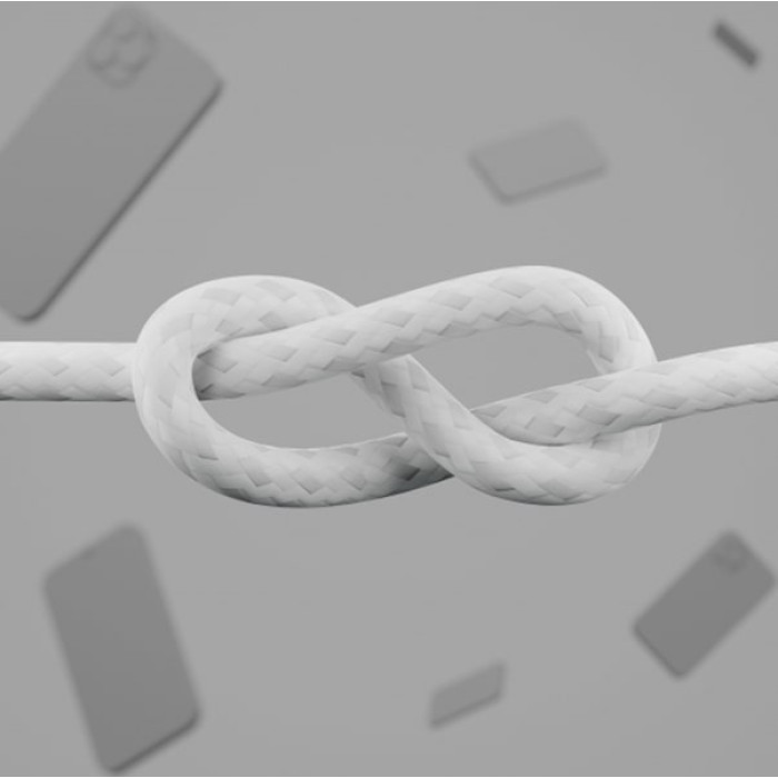 Кабель USB-C to Lightning - Belkin, Braided Silicone 1m, White