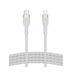 Кабель USB-C to Lightning - Belkin, Braided Silicone 1m, White