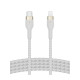 Кабель USB-C to Lightning - Belkin, Braided Silicone 1m, White
