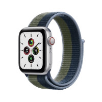 Apple Watch SE (1Gen) 44mm Silver, Abyss Blue/Moss Green Sport Band, LTE